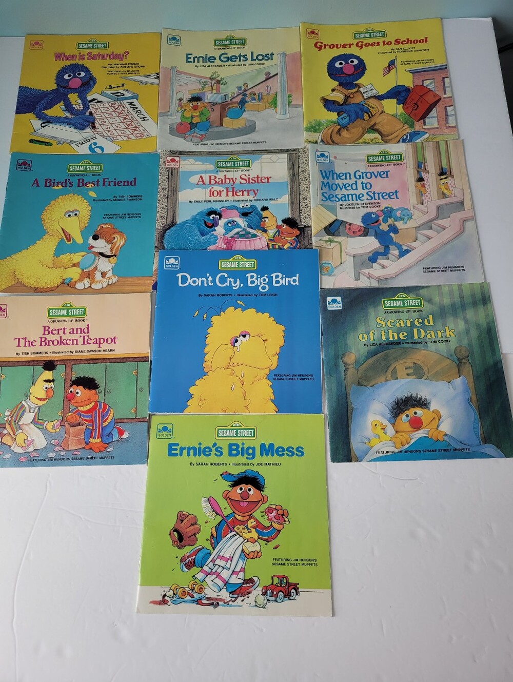 Jim Henson's Sesame Street Golden Books Vintage 1980s Paperback Book Lot of 10